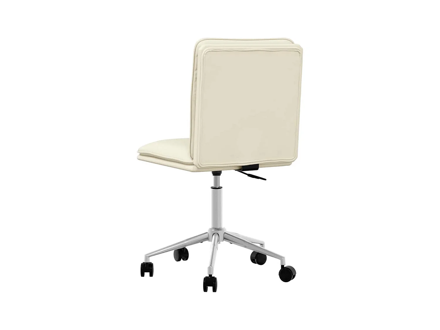 Crèmekleurige kunstleren eetkamerstoel