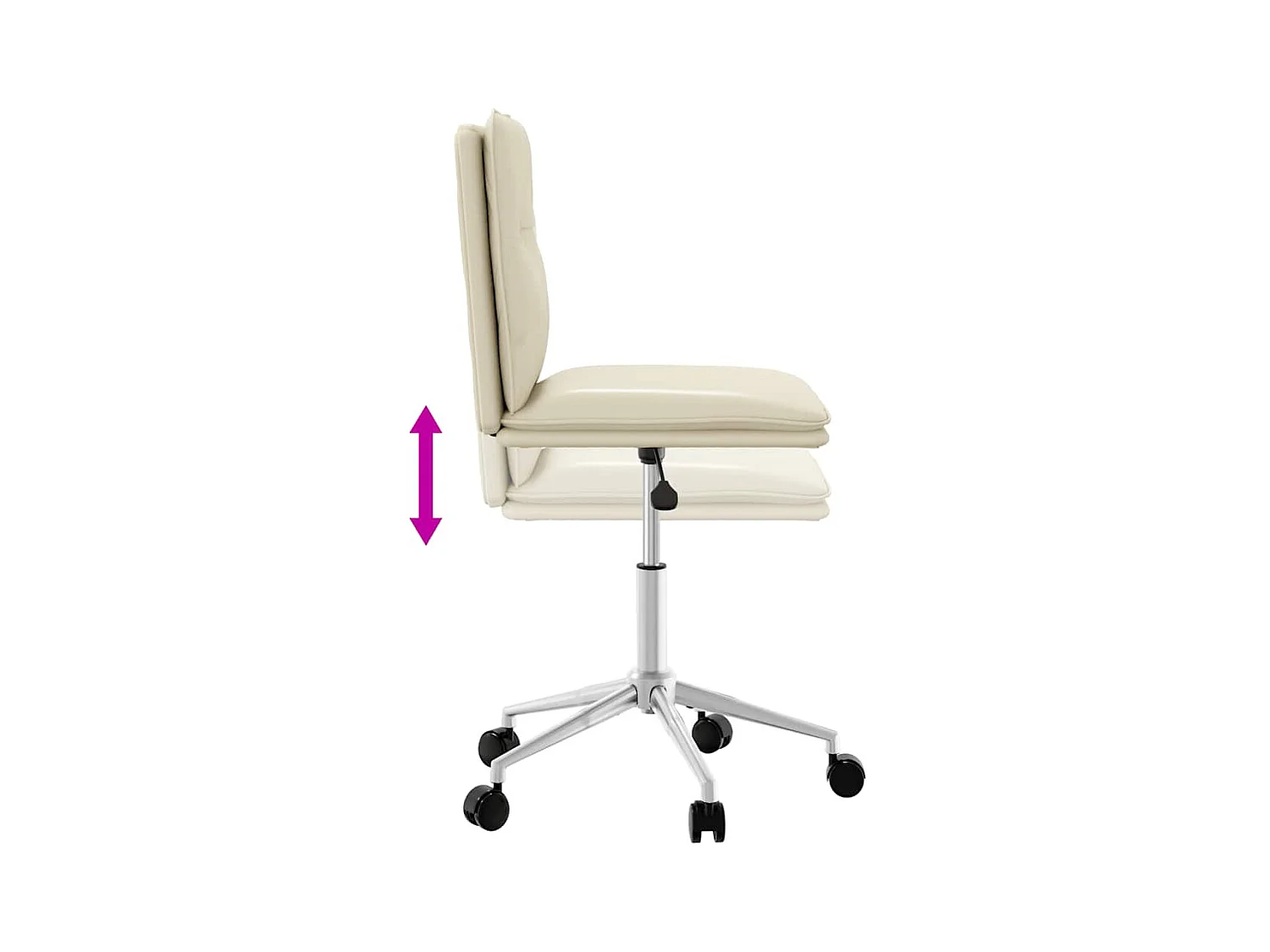 Crèmekleurige kunstleren eetkamerstoel