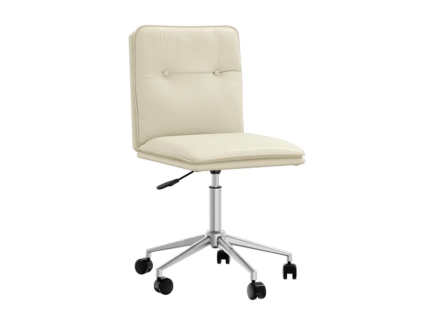 Silla de comedor de piel sintética color crema