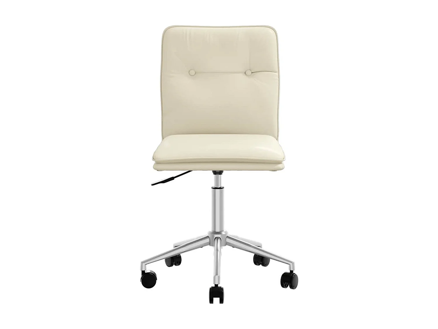 Silla de comedor de piel sintética color crema