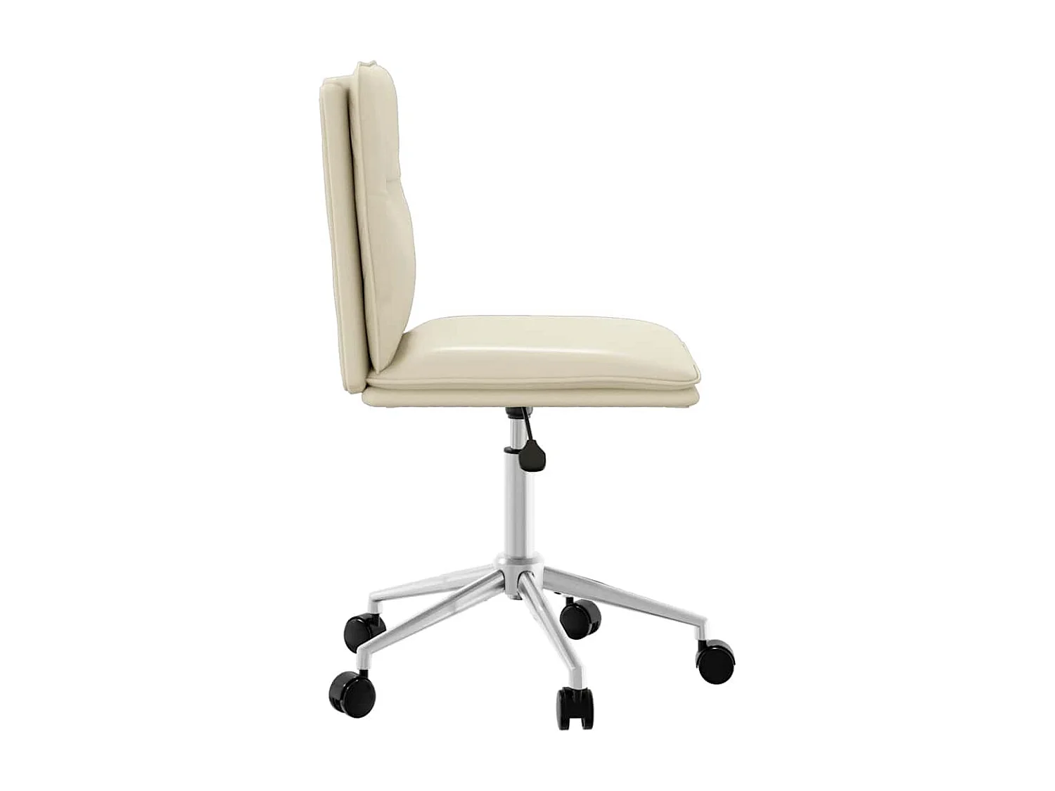 Silla de comedor de piel sintética color crema