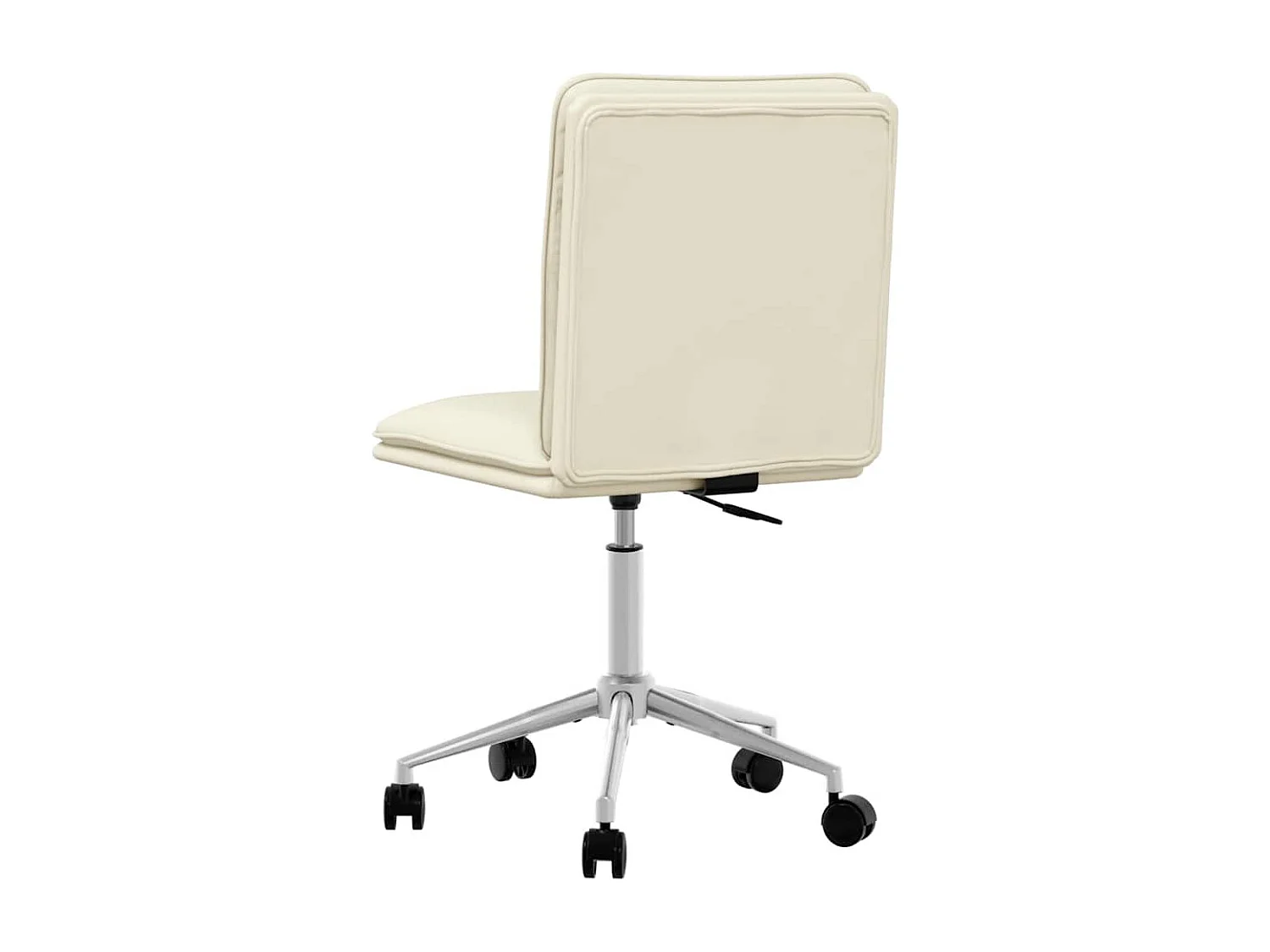 Silla de comedor de piel sintética color crema