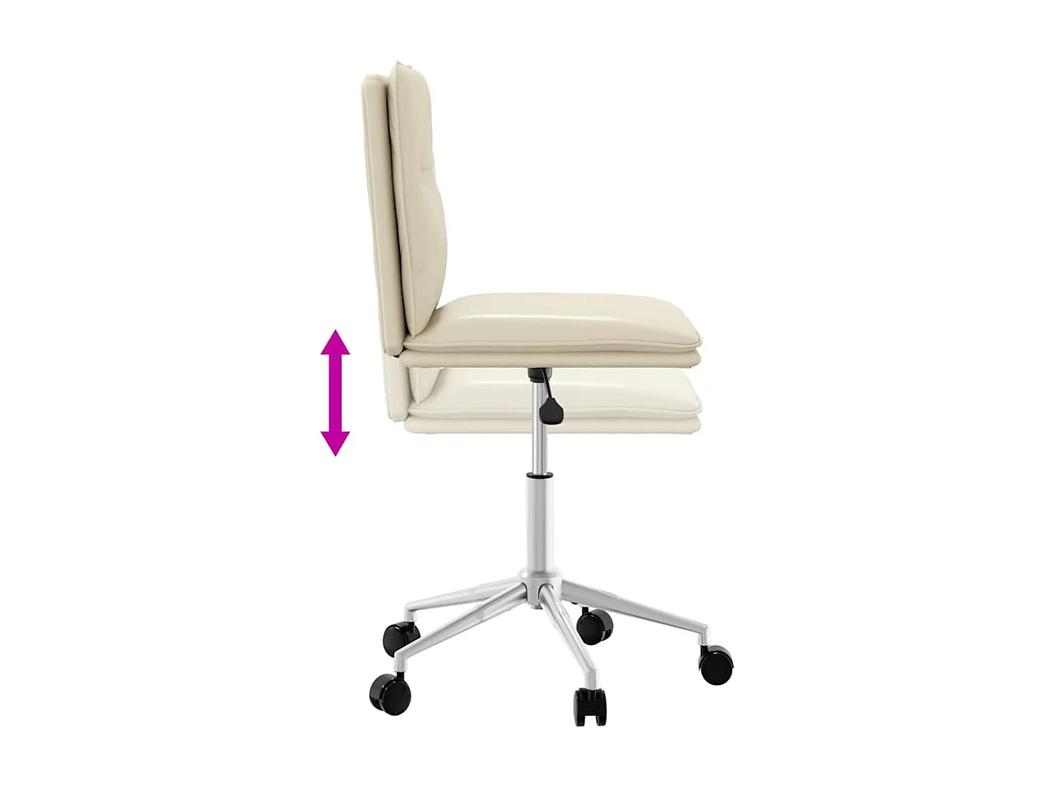 Silla de comedor de piel sintética color crema