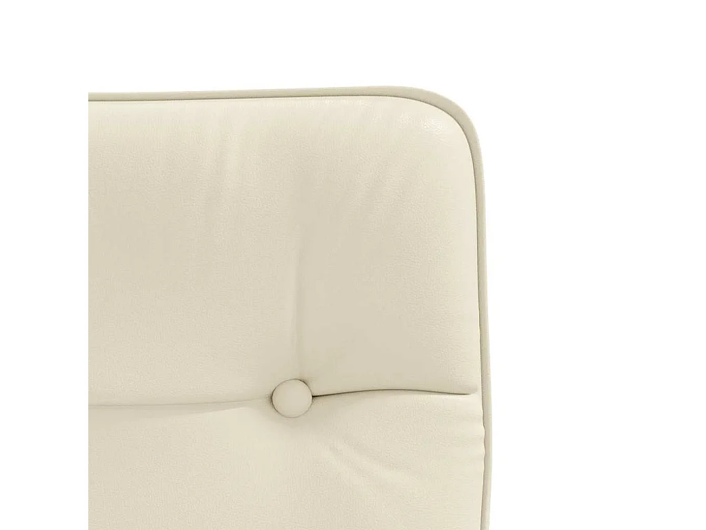 Silla de comedor de piel sintética color crema