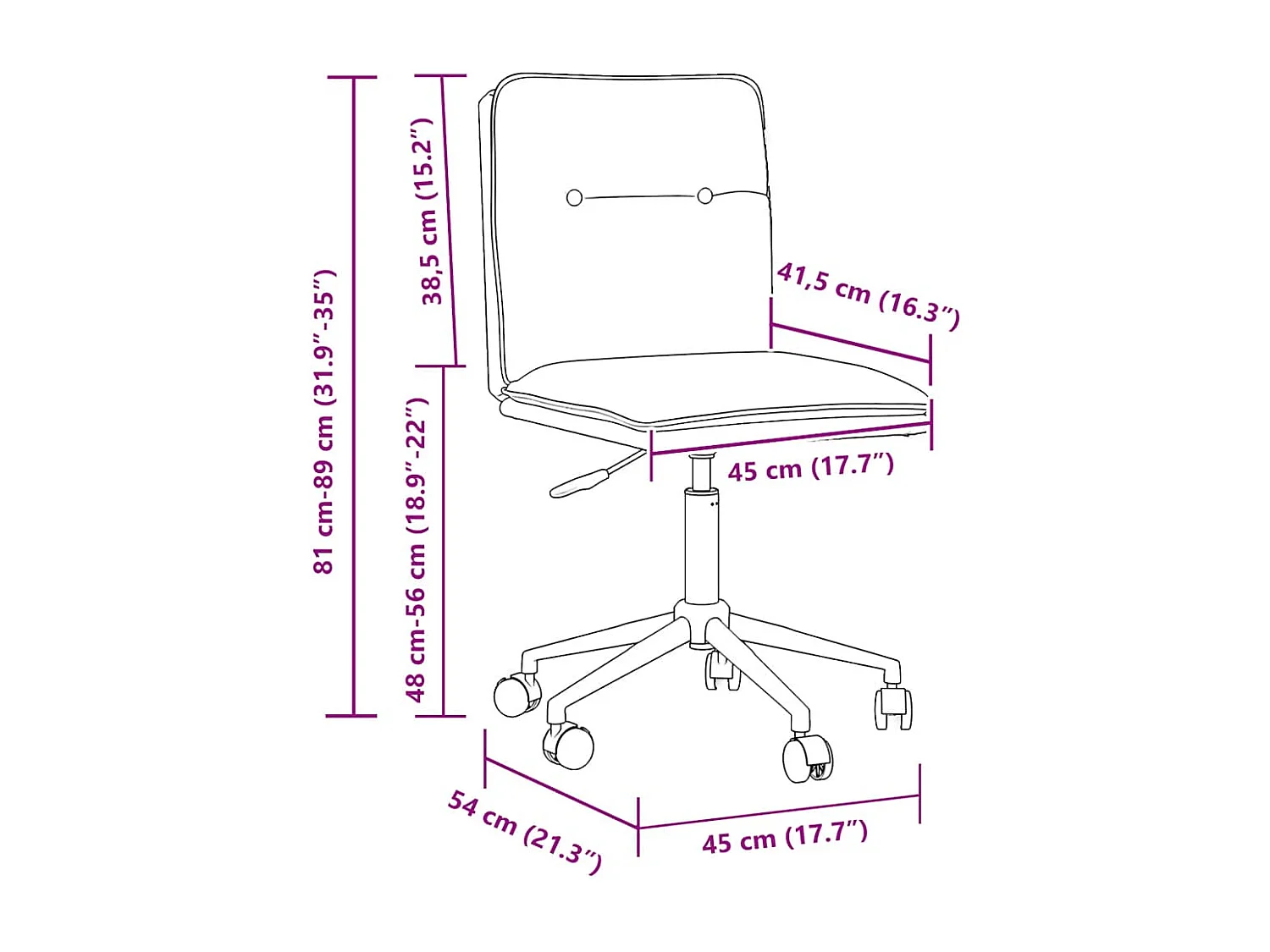 Silla de comedor de piel sintética color crema