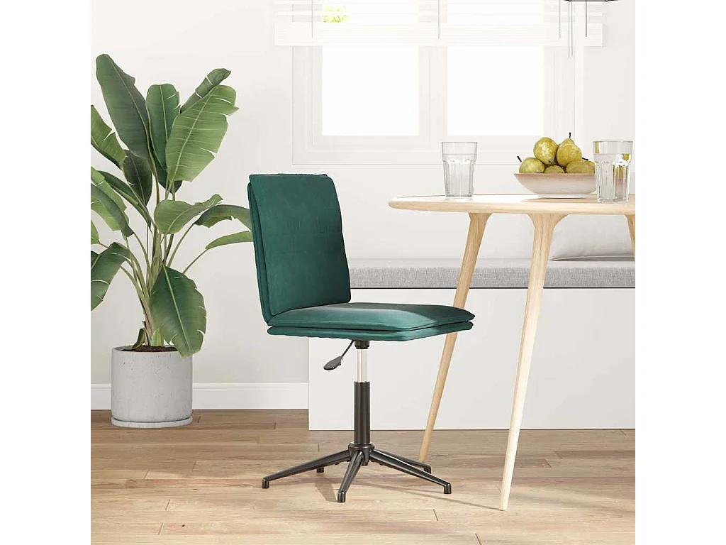 Chaise de salle à manger Vert foncé Velours