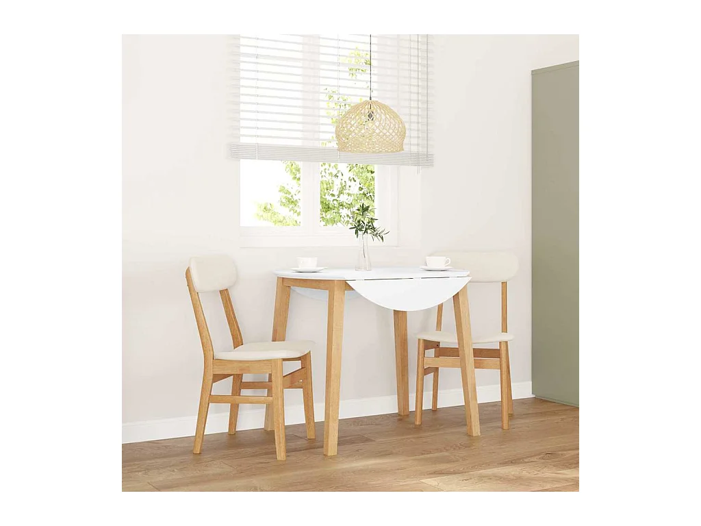 Chaises à manger coussins 2 pcs bois massif caoutchouc