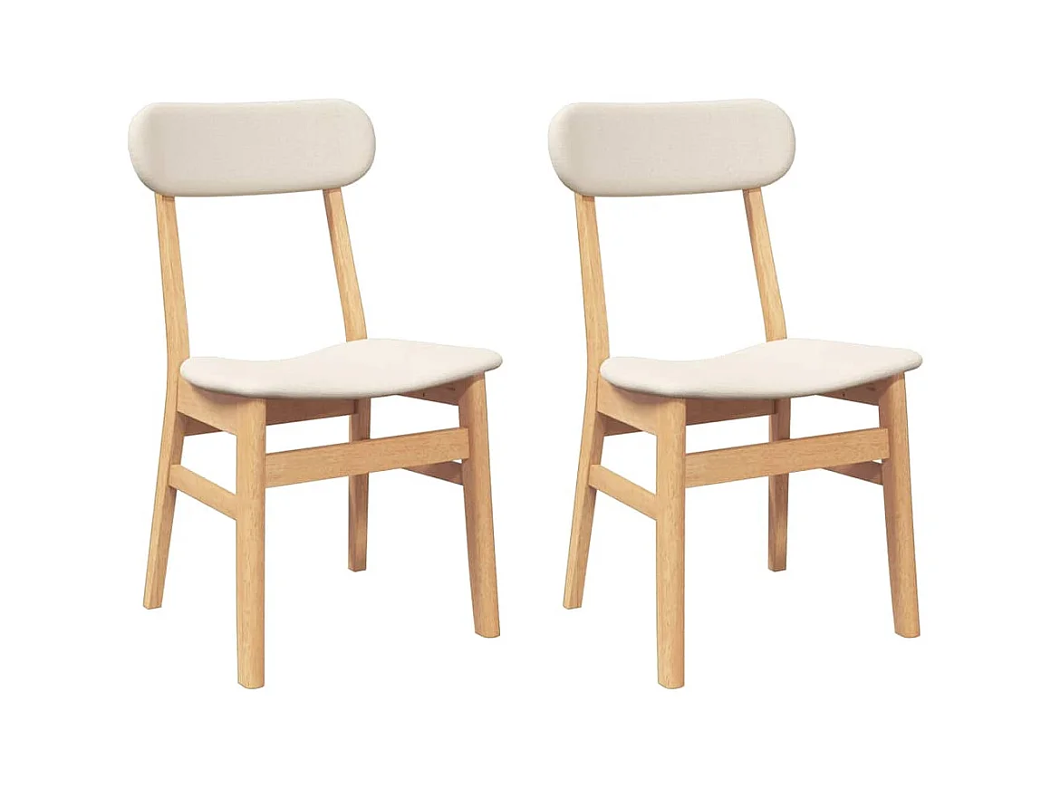 Chaises à manger coussins 2 pcs bois massif caoutchouc