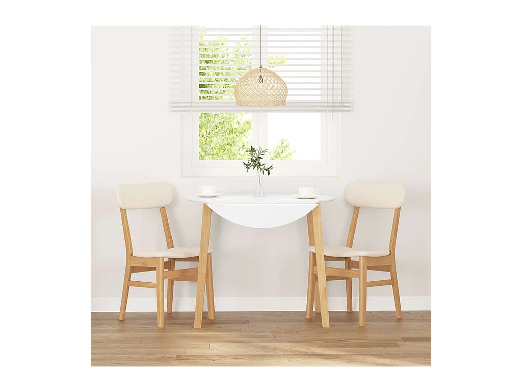 Chaises à manger coussins 2 pcs bois massif caoutchouc