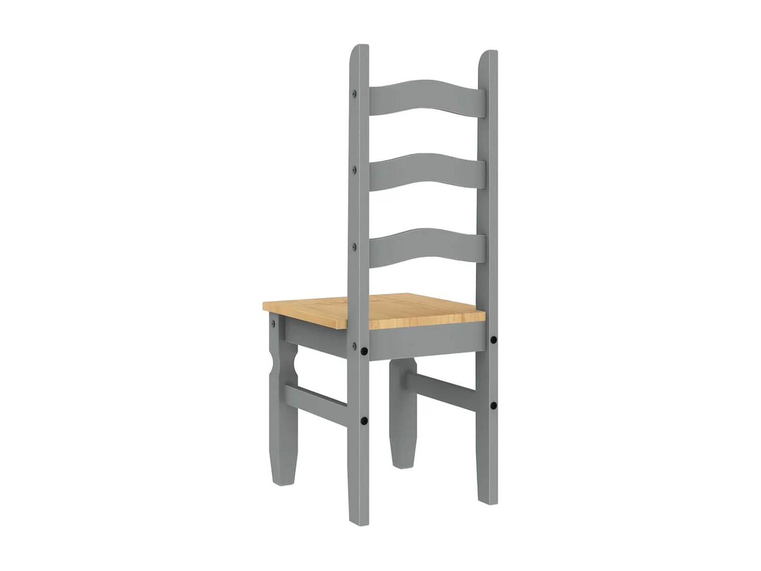 Juego de 2 sillas de comedor Corona de madera maciza de pino gris
