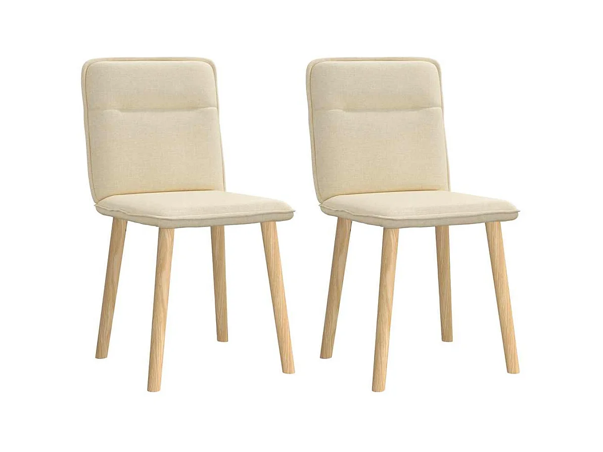 Juego de 2 sillas de comedor de tela color crema