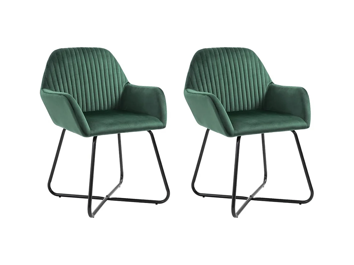 Set di 2 sedie da pranzo in velluto verde