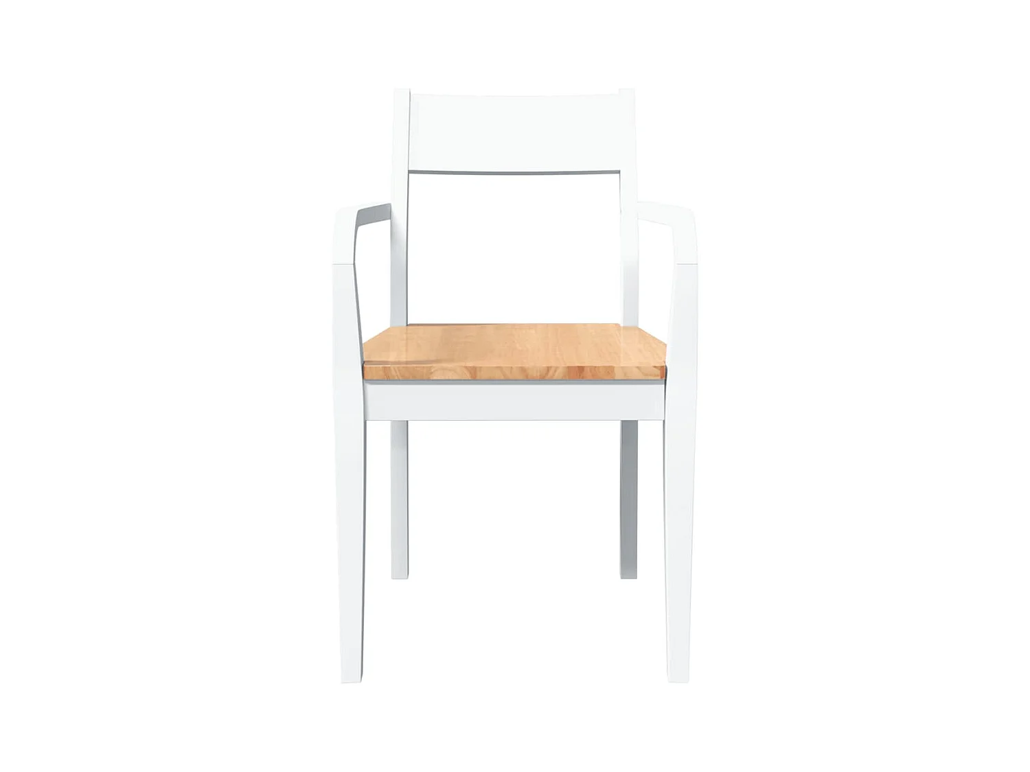 Chaises à manger 2 pcs blanc bois massif caoutchouc