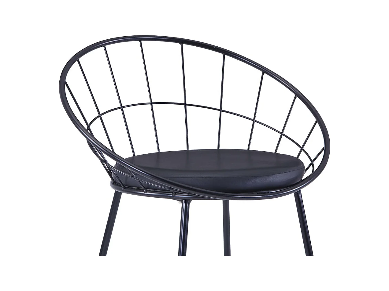 Chaises à manger similicuir lot de 4 noir acier