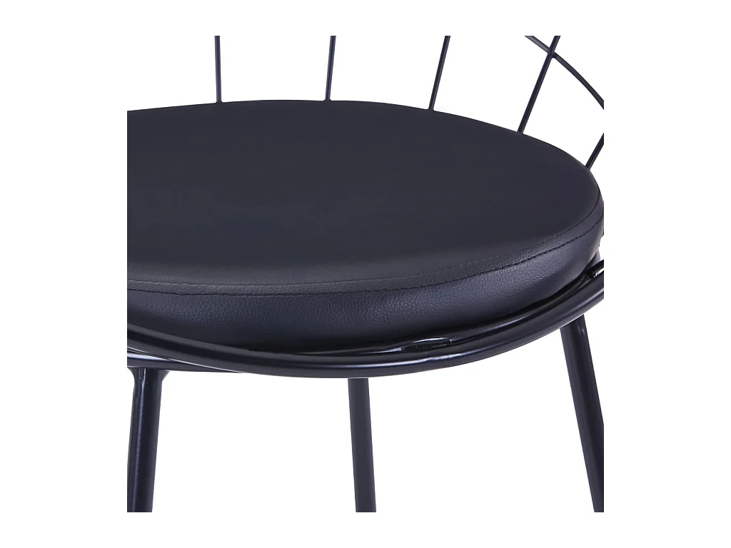 Chaises à manger similicuir lot de 4 noir acier