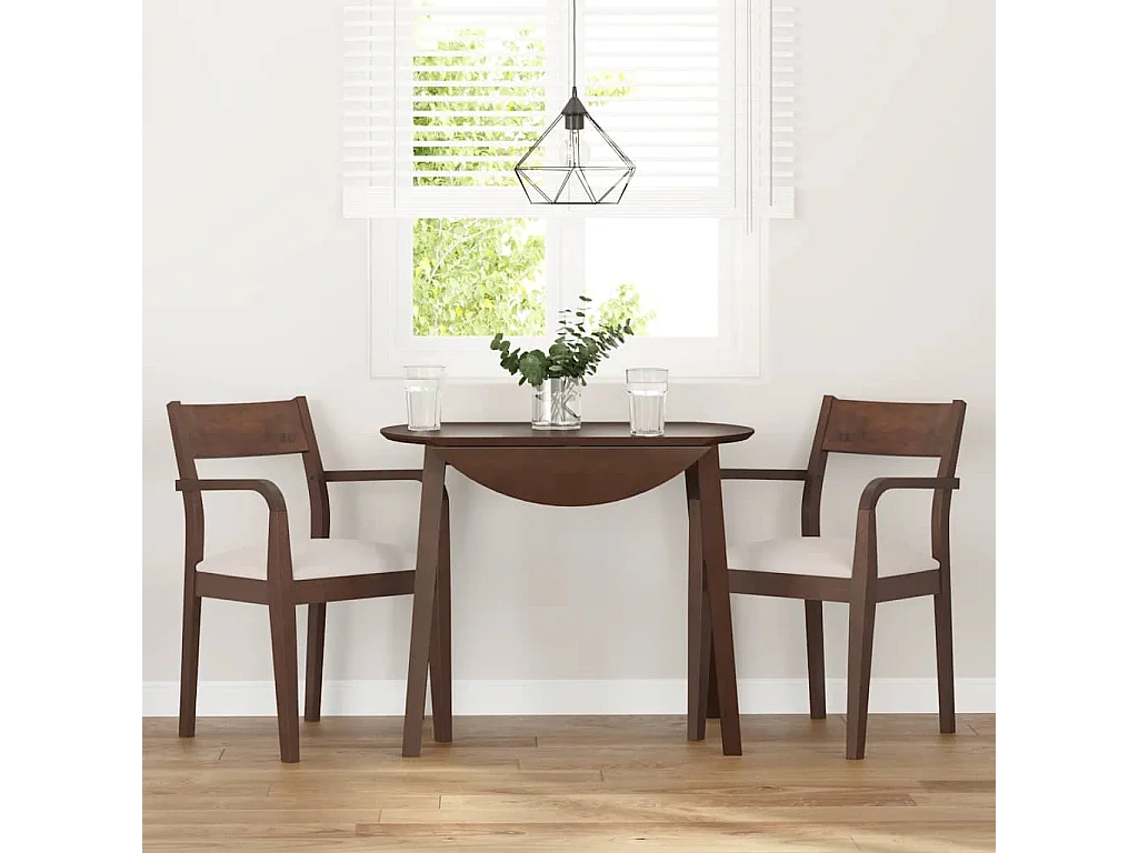 Chaises à manger coussins 2 pcs marron bois massif caoutchouc