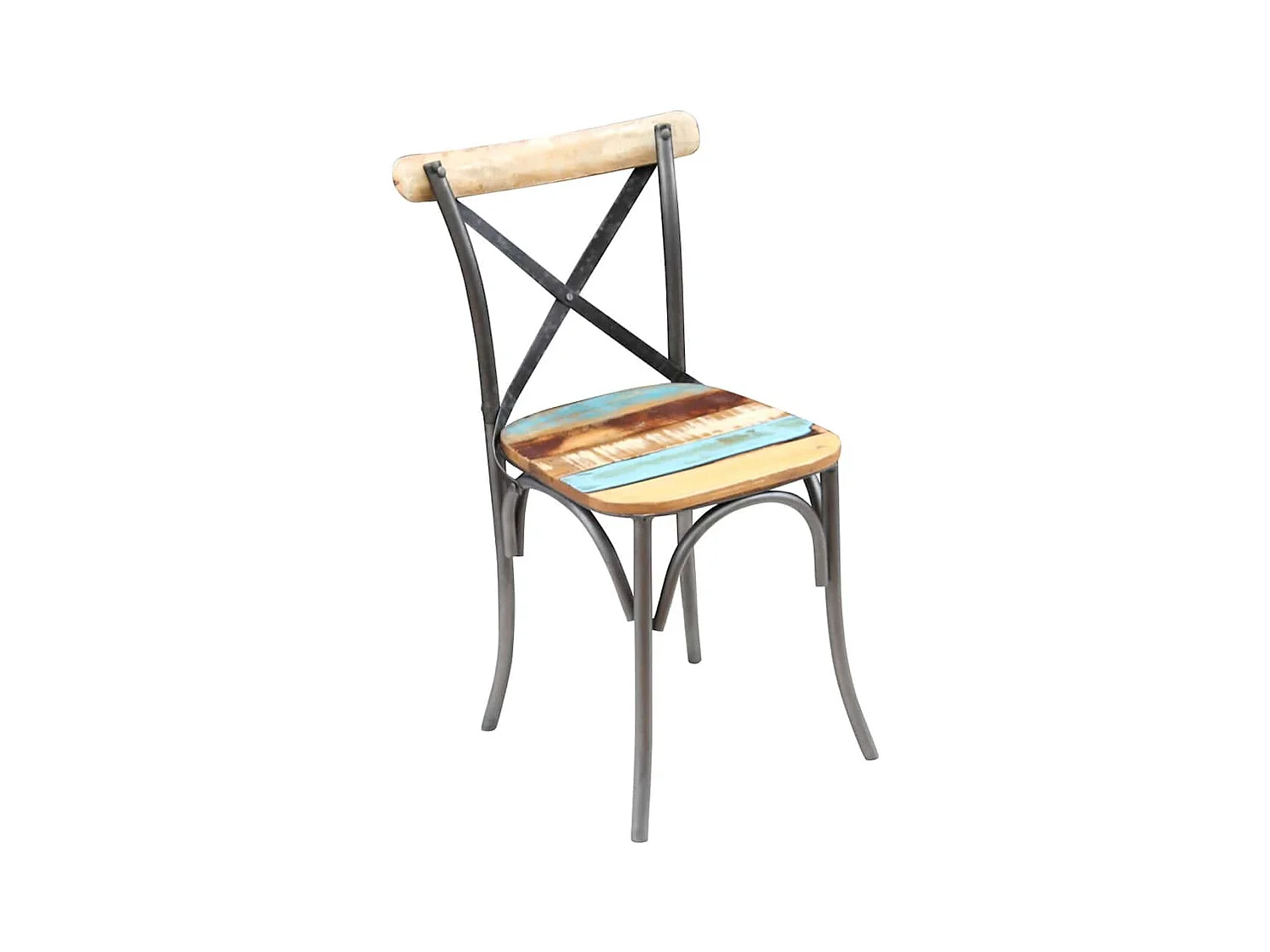 Eetkamerstoelenset van 4 massief gerecycled hout