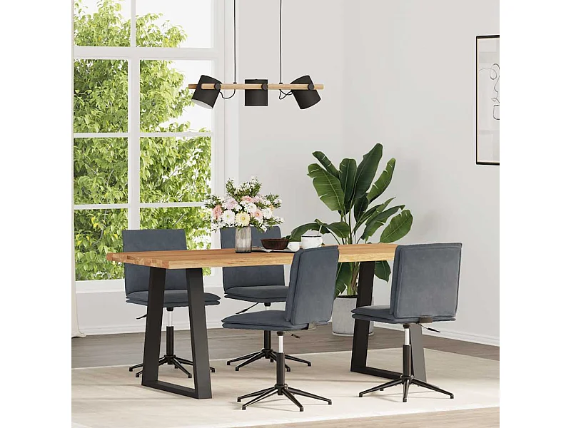 Eetkamerstoelen set van 4 Donkergrijs Fluweel