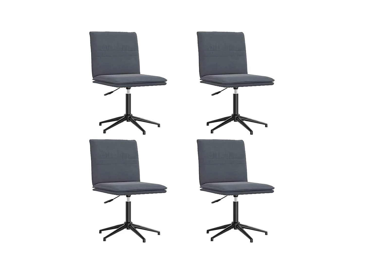 Eetkamerstoelen set van 4 Donkergrijs Fluweel