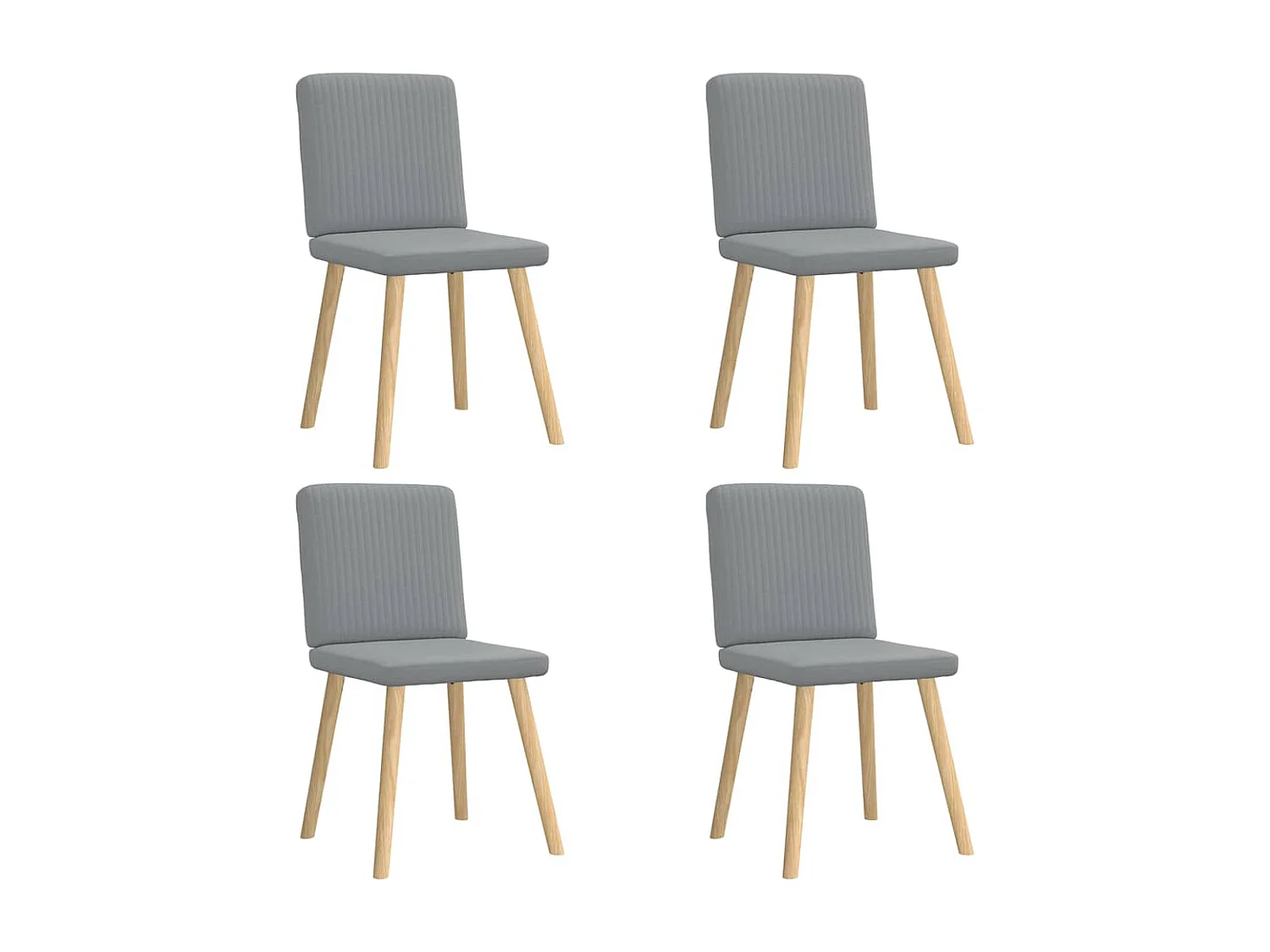 Set di 4 sedie da pranzo in tessuto grigio chiaro