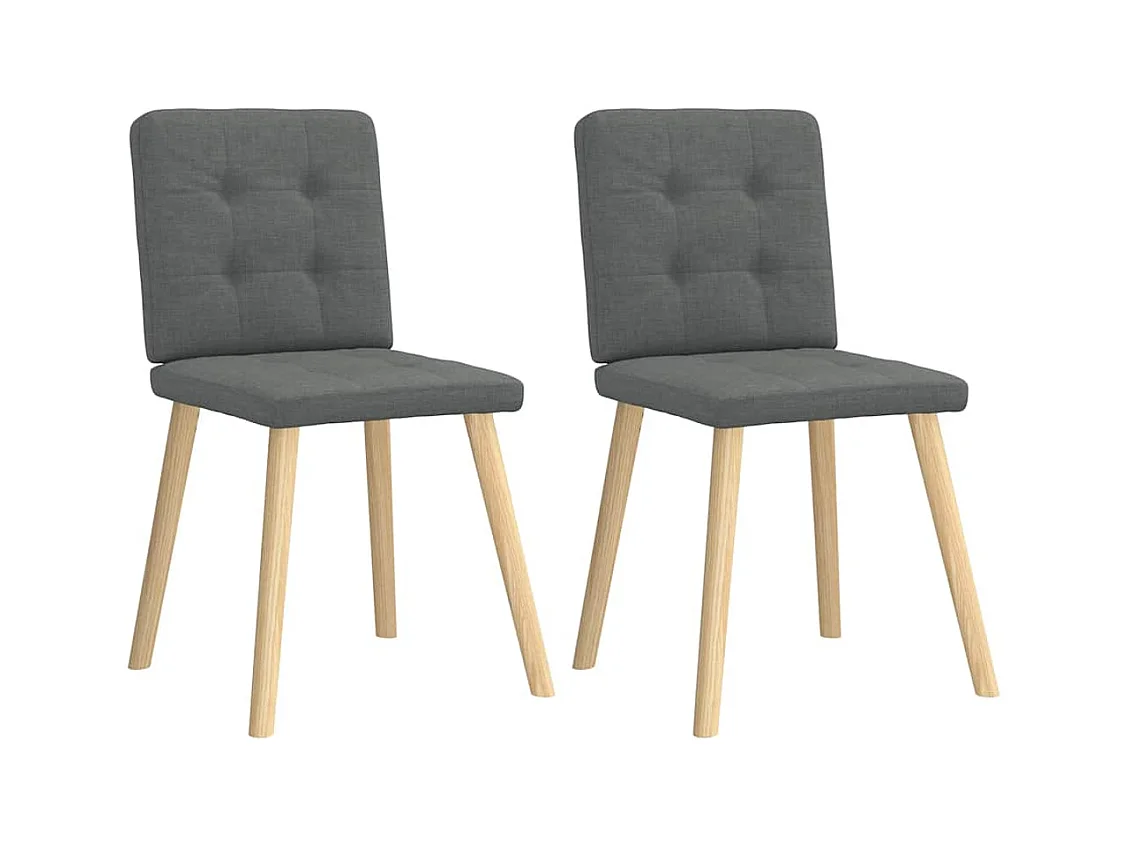 Eetkamerstoelen set van 2 donkergrijze stof