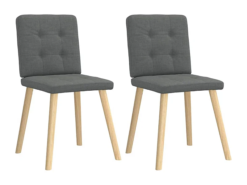 Juego de 2 sillas de comedor de tela gris oscuro