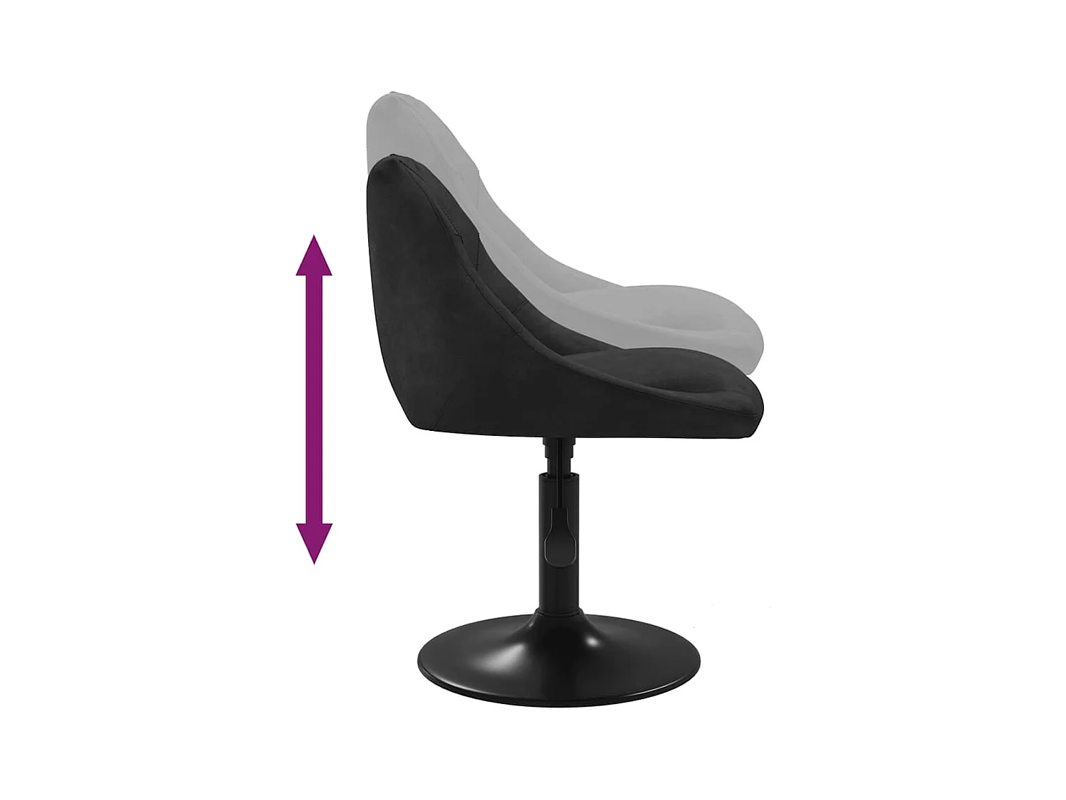 Juego de 4 sillas de comedor giratorias de terciopelo negro