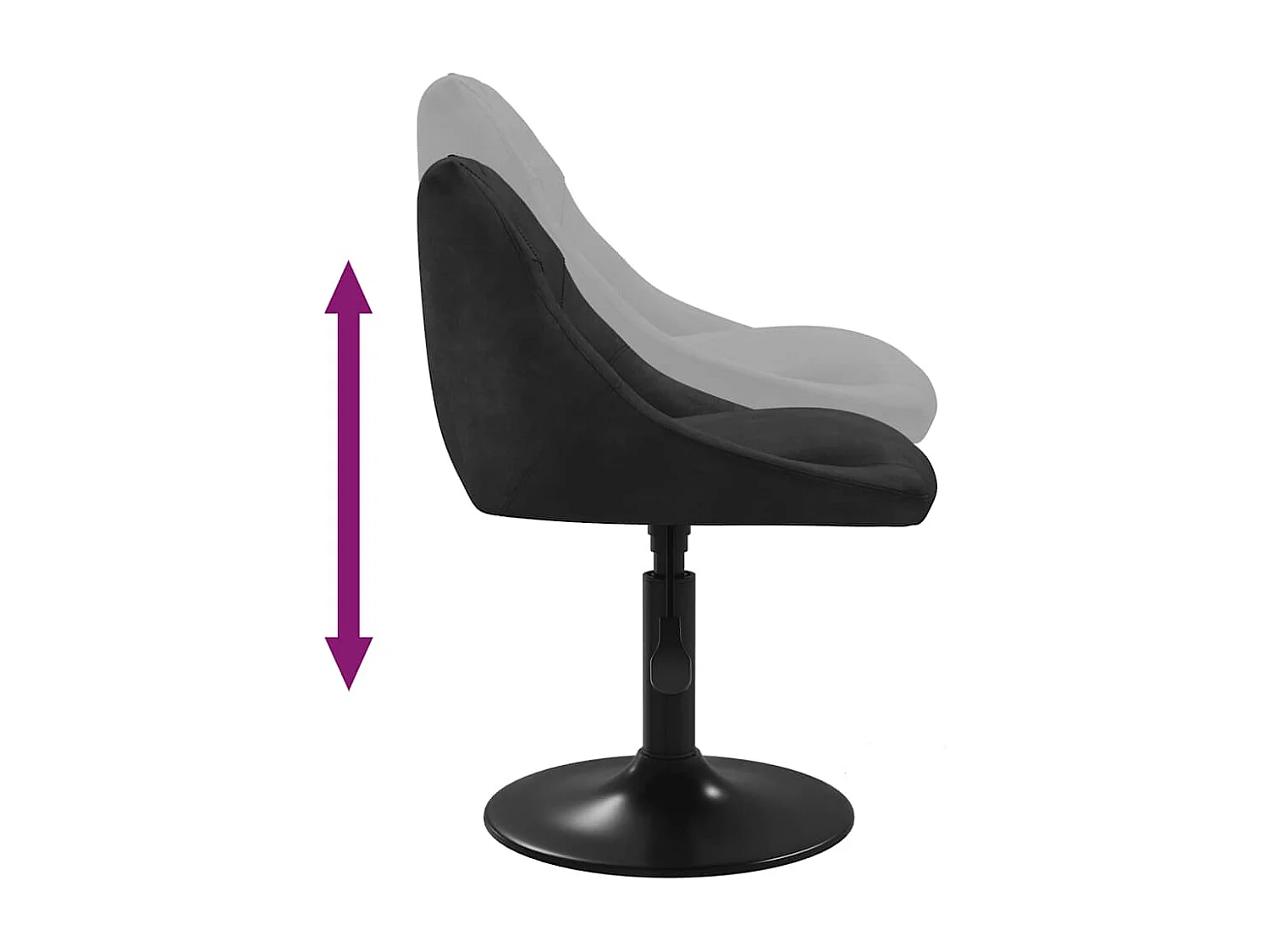 Chaises pivotantes à manger lot de 4 noir velours