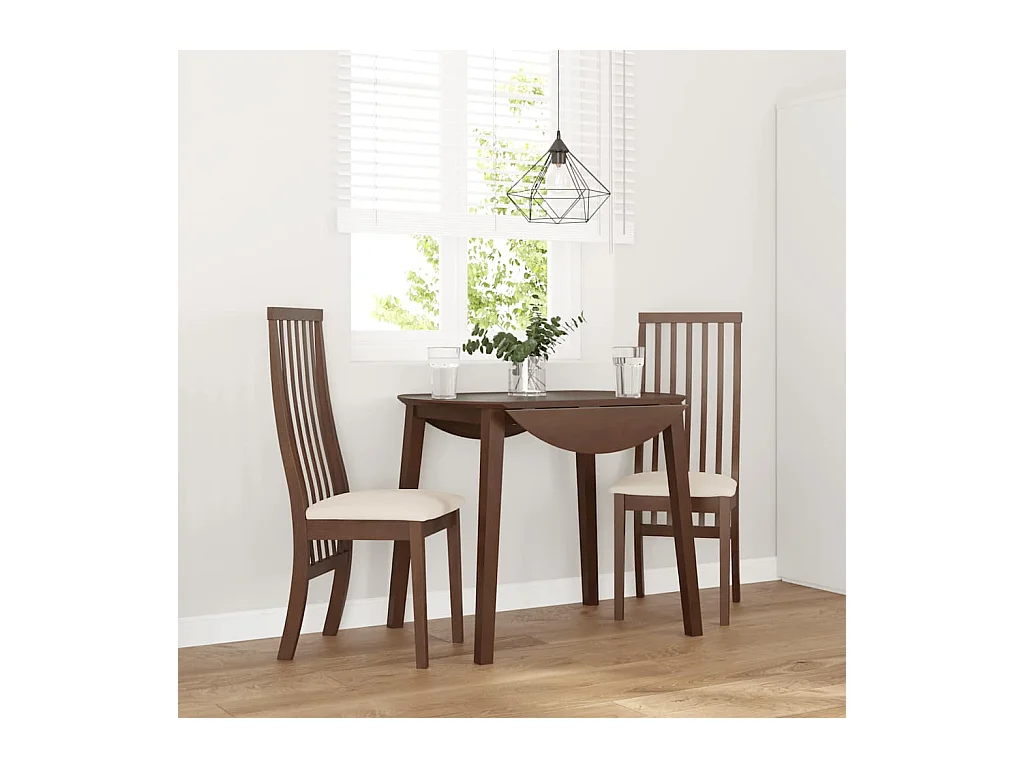 Cuscini per sedie da pranzo 2 pezzi in legno massello marrone e gomma