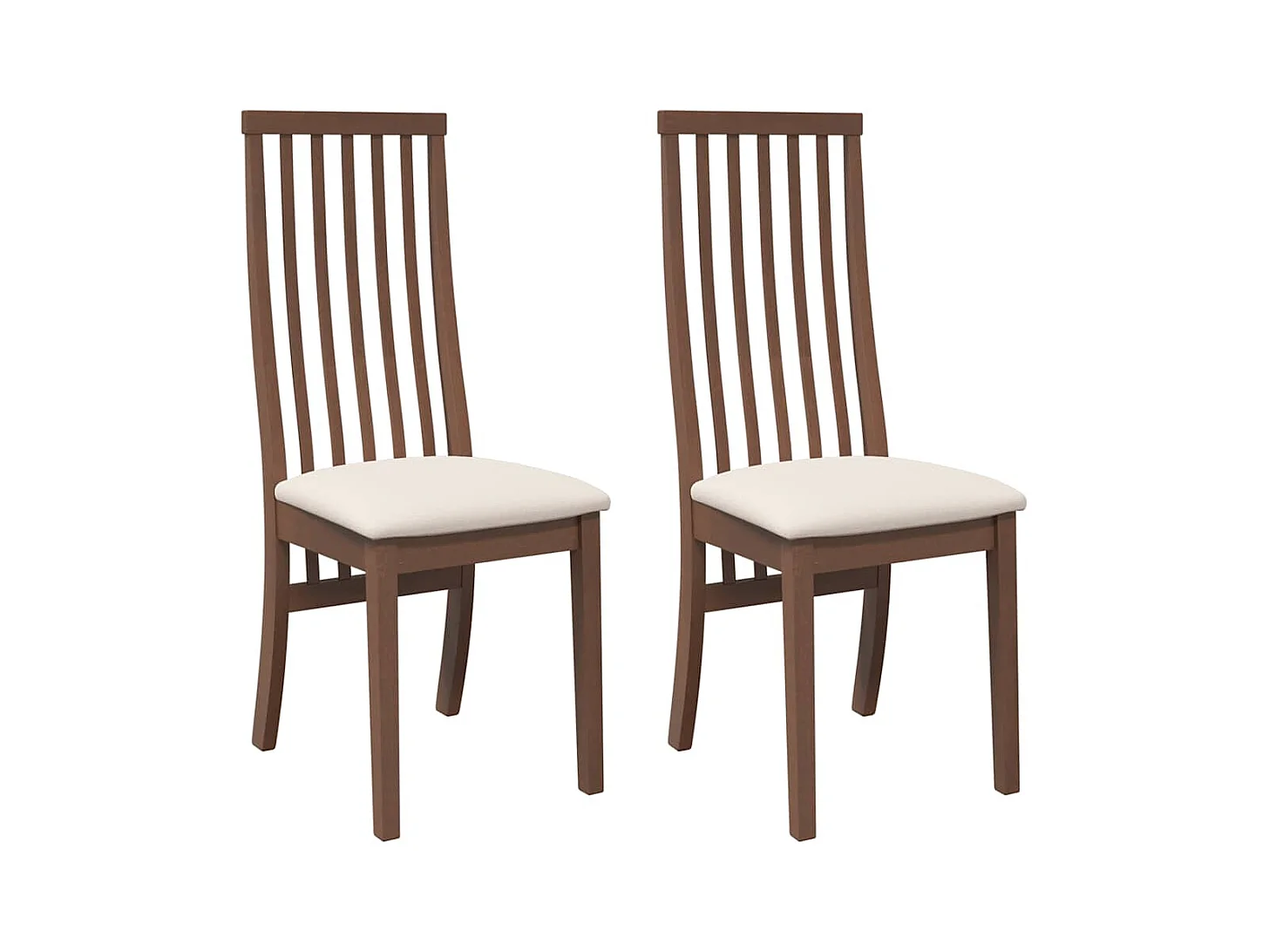 Cuscini per sedie da pranzo 2 pezzi in legno massello marrone e gomma