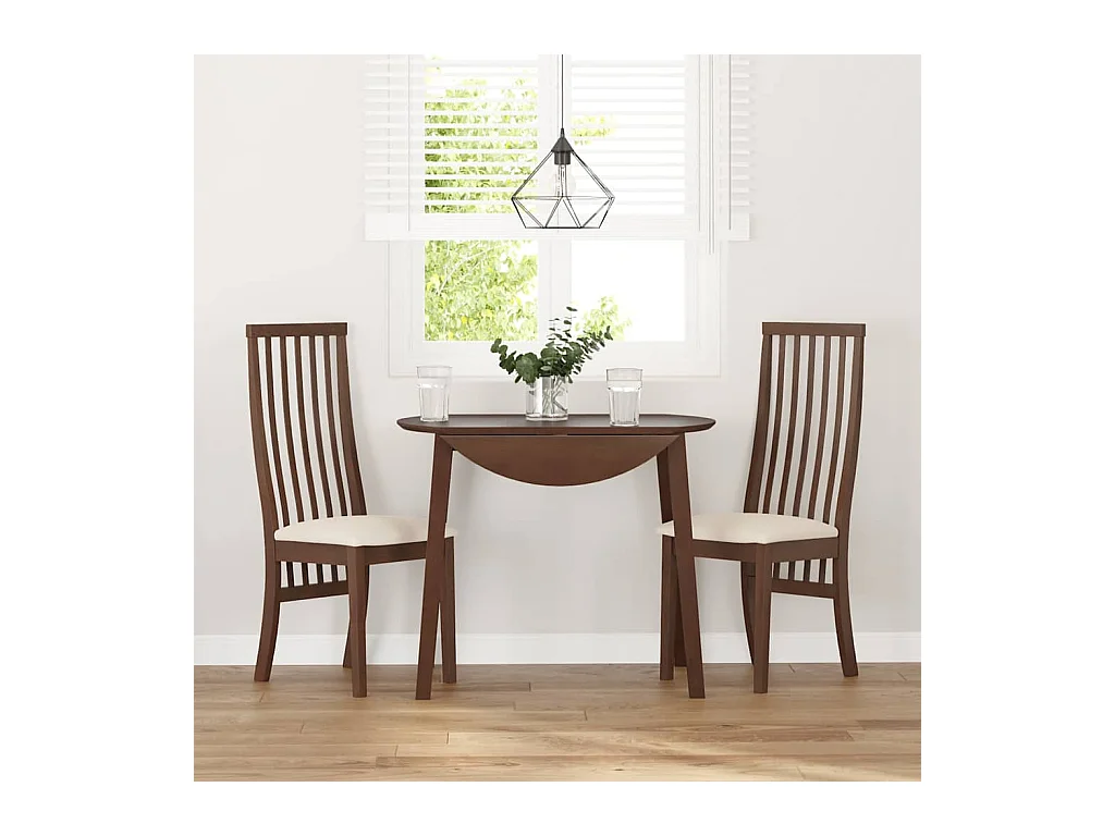 Cuscini per sedie da pranzo 2 pezzi in legno massello marrone e gomma