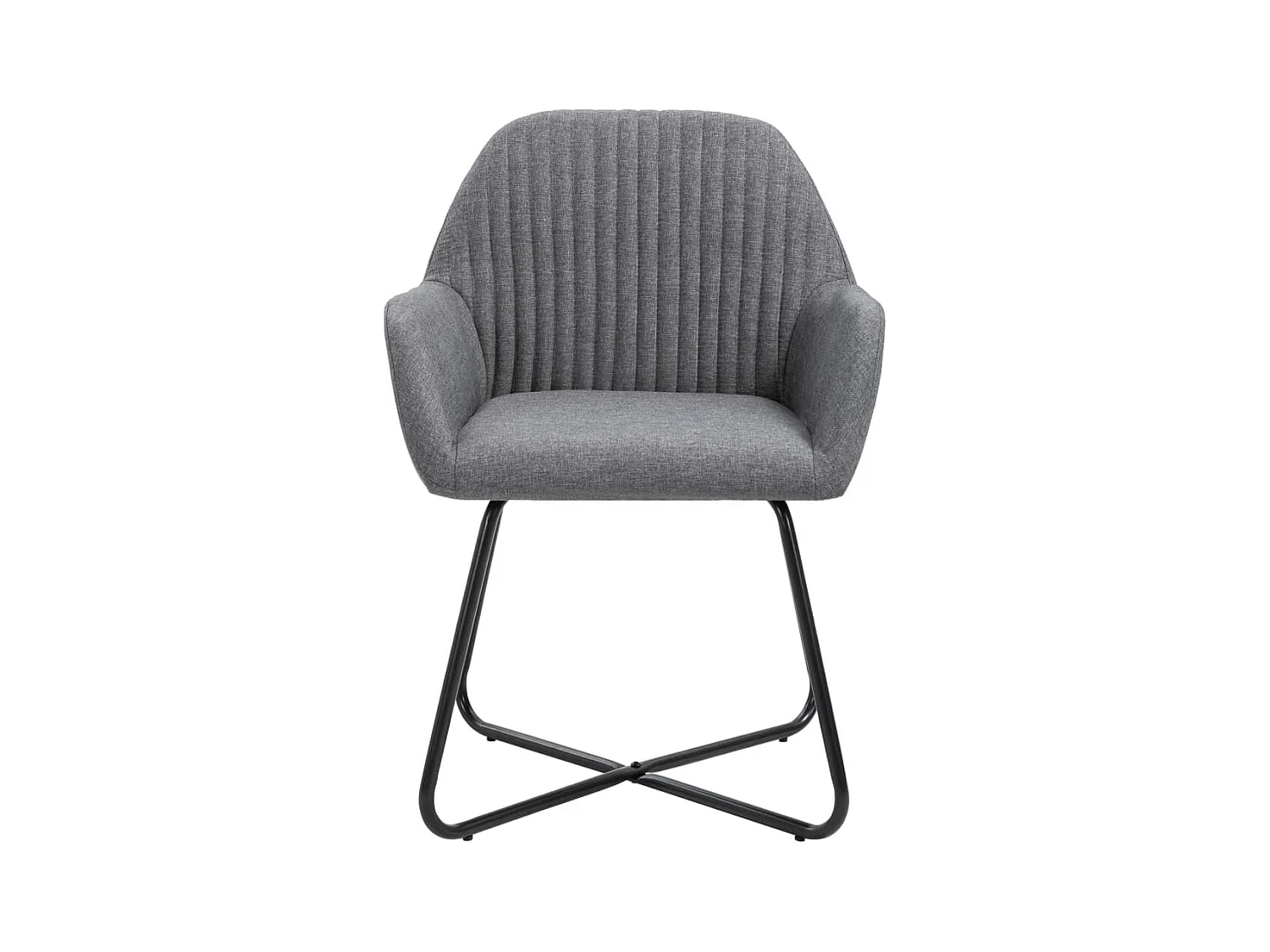 Set di 4 sedie da pranzo in tessuto grigio scuro