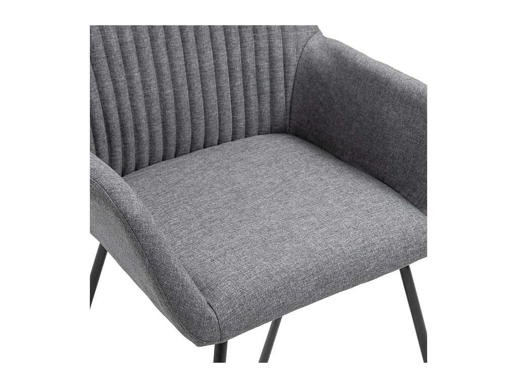 Set di 4 sedie da pranzo in tessuto grigio scuro