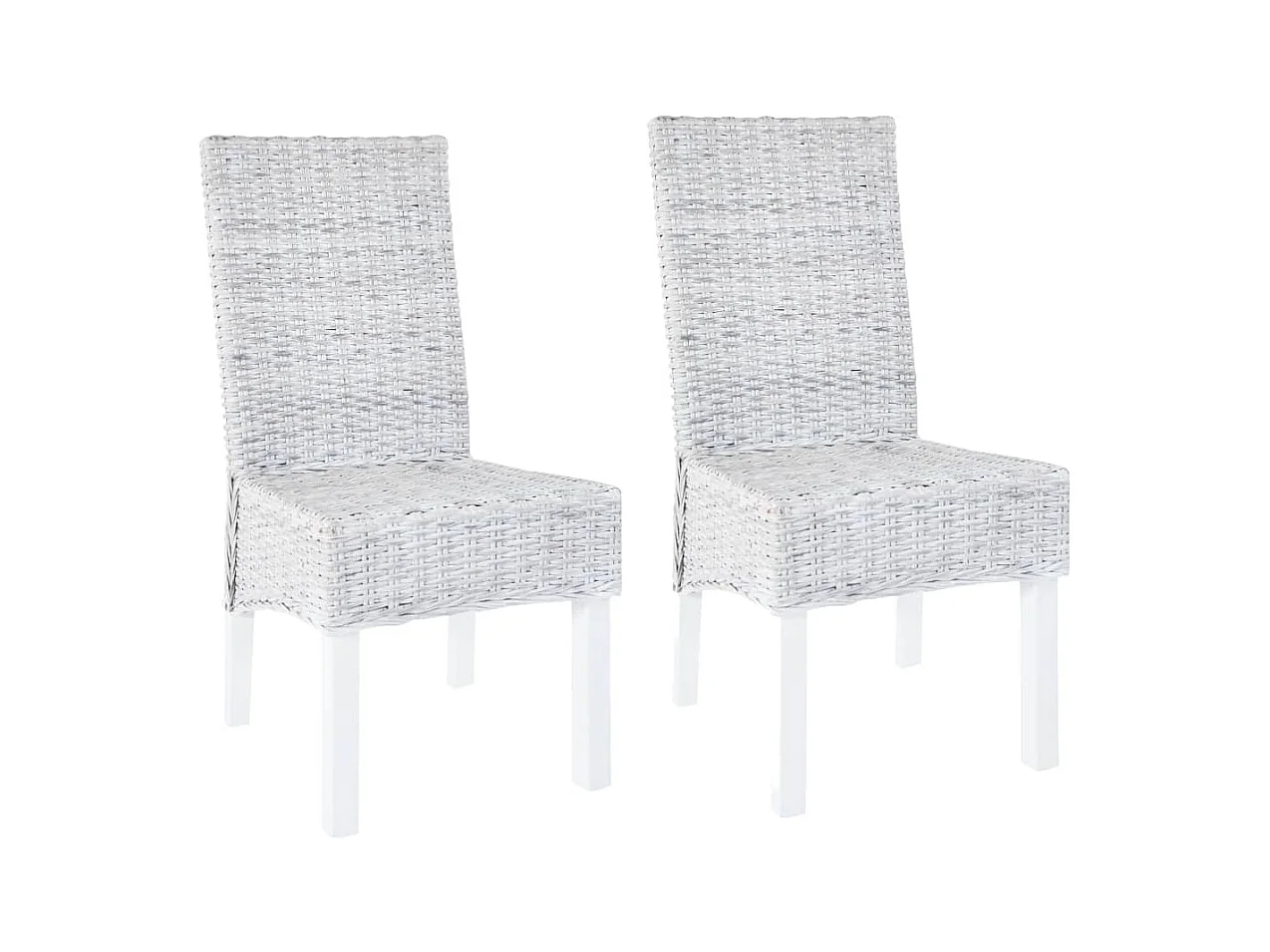 Chaises à manger lot de 2 rotin kubu et bois d'acajou