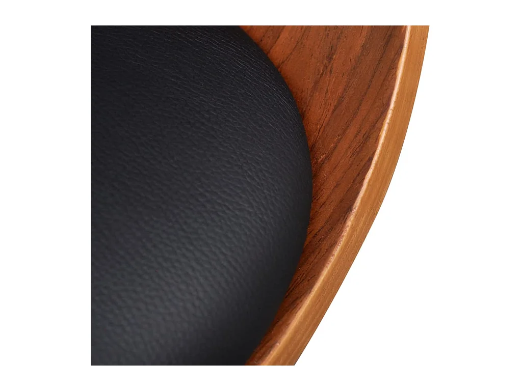 Juego de 4 sillas de comedor de madera curvada y piel sintética.