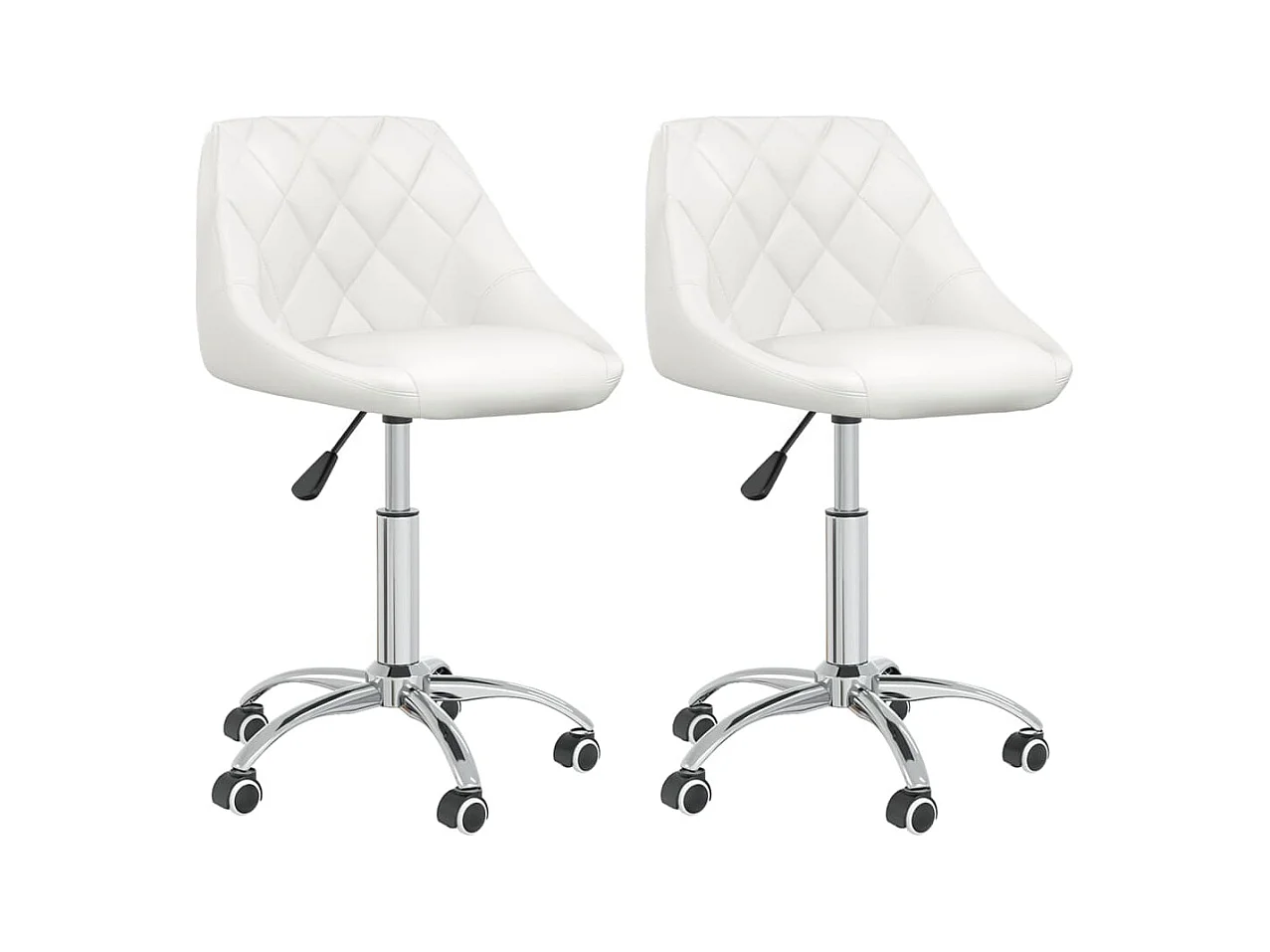 Chaises pivotantes à manger lot de 2 blanc similicuir