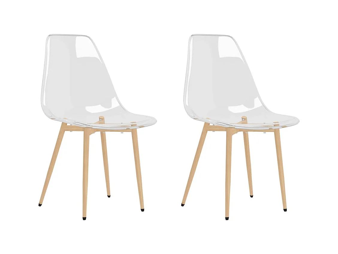 Juego de 2 sillas de comedor PET transparente
