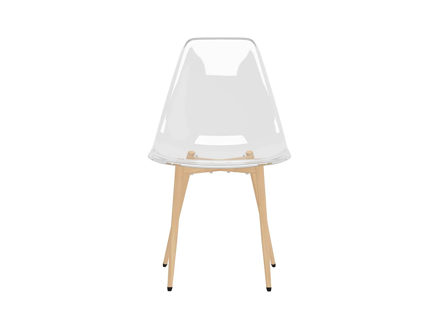 Juego de 2 sillas de comedor PET transparente