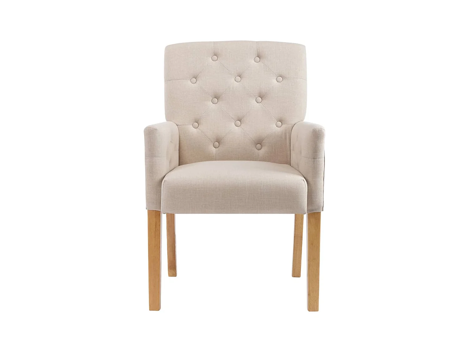 Chaises à manger avec accoudoirs lot de 2 beige tissu
