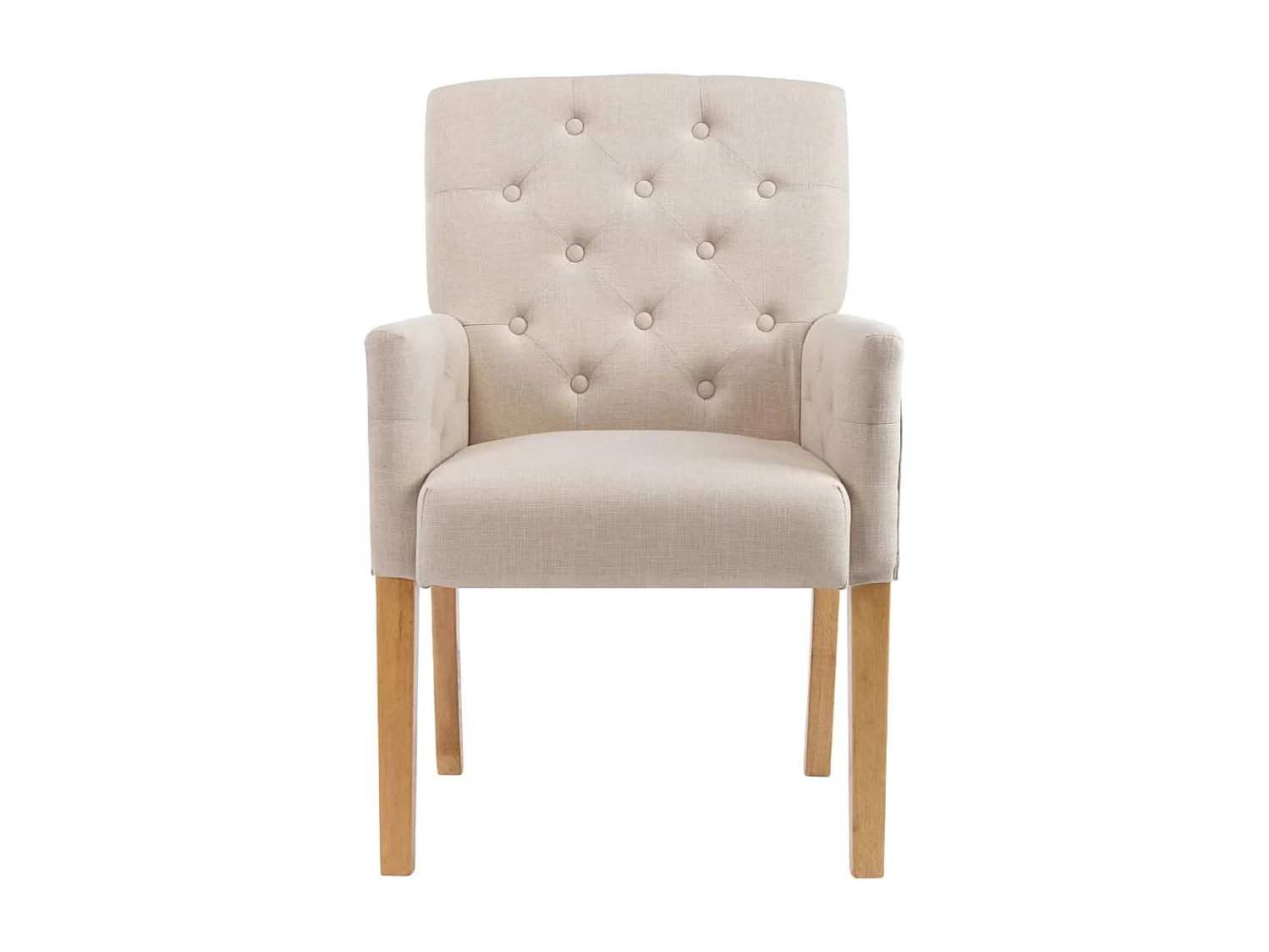 Chaises à manger avec accoudoirs lot de 2 beige tissu
