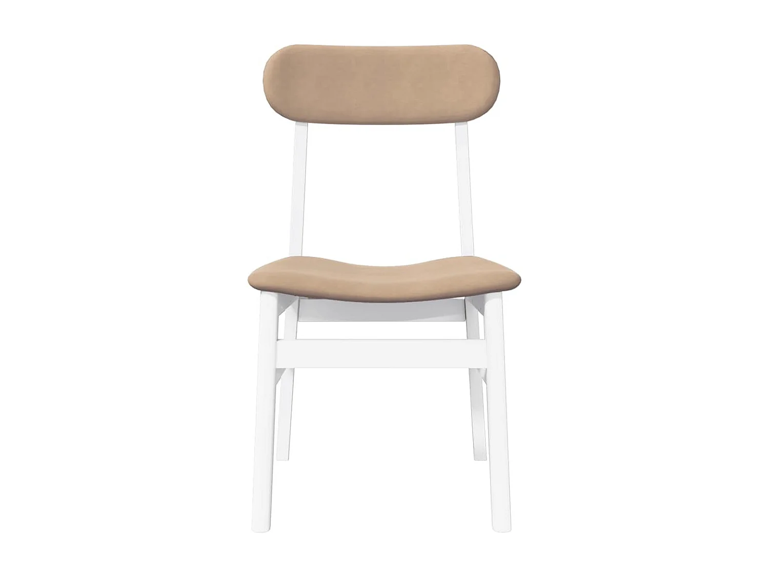 Chaises à manger coussins 2 pcs blanc bois massif caoutchouc