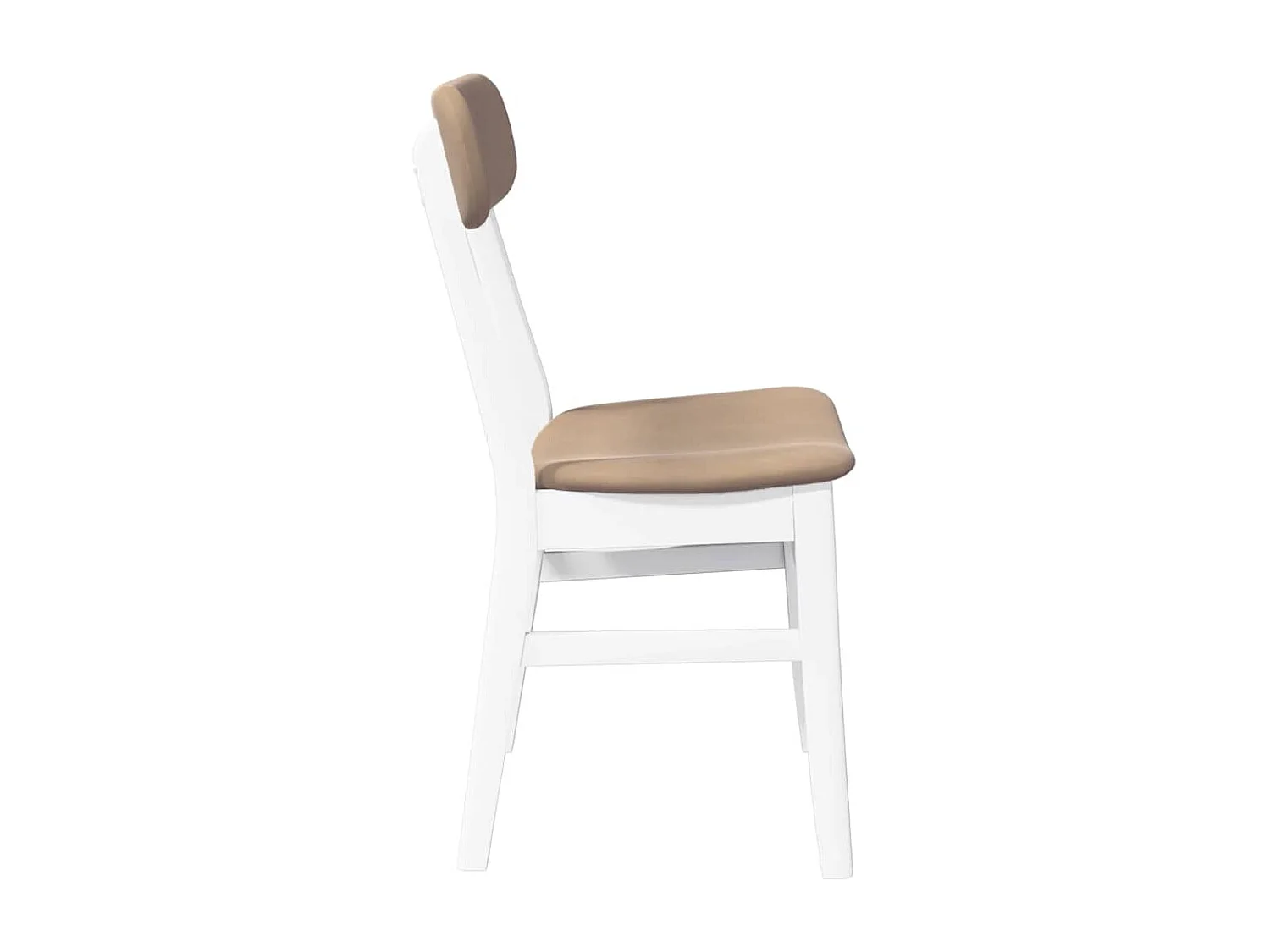 Chaises à manger coussins 2 pcs blanc bois massif caoutchouc