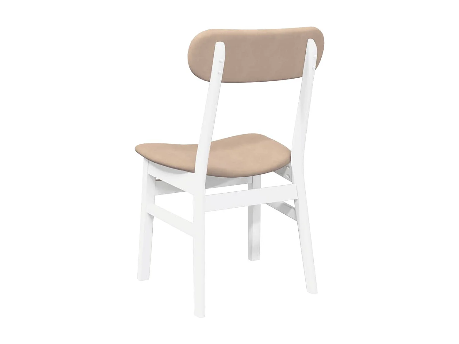 Chaises à manger coussins 2 pcs blanc bois massif caoutchouc