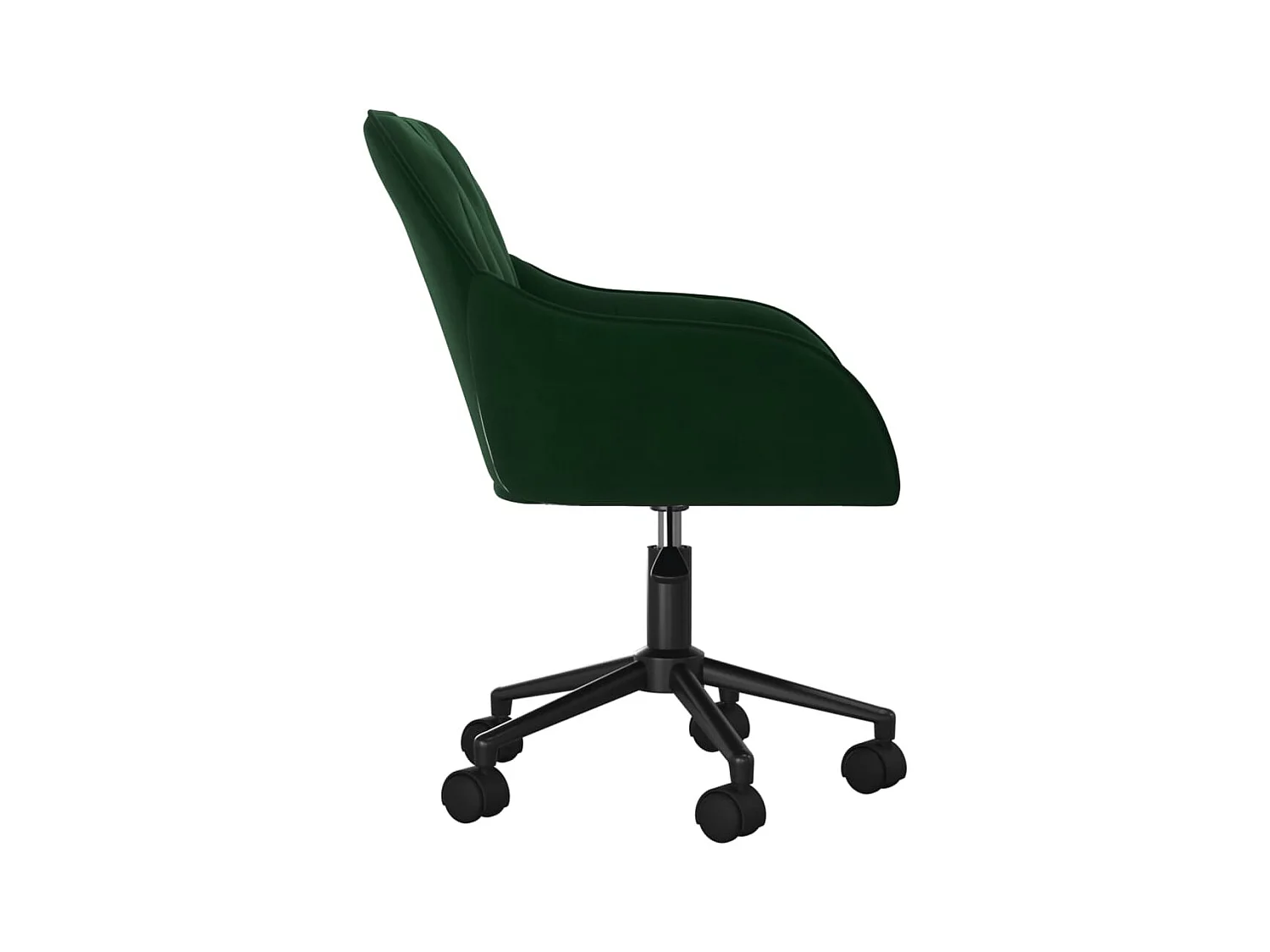 Set di 2 sedie girevoli da pranzo in velluto verde scuro