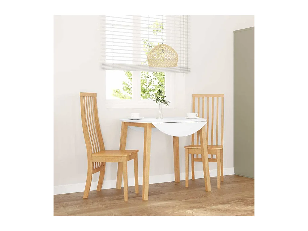 Sedie da pranzo 2 pezzi in legno massello di gomma