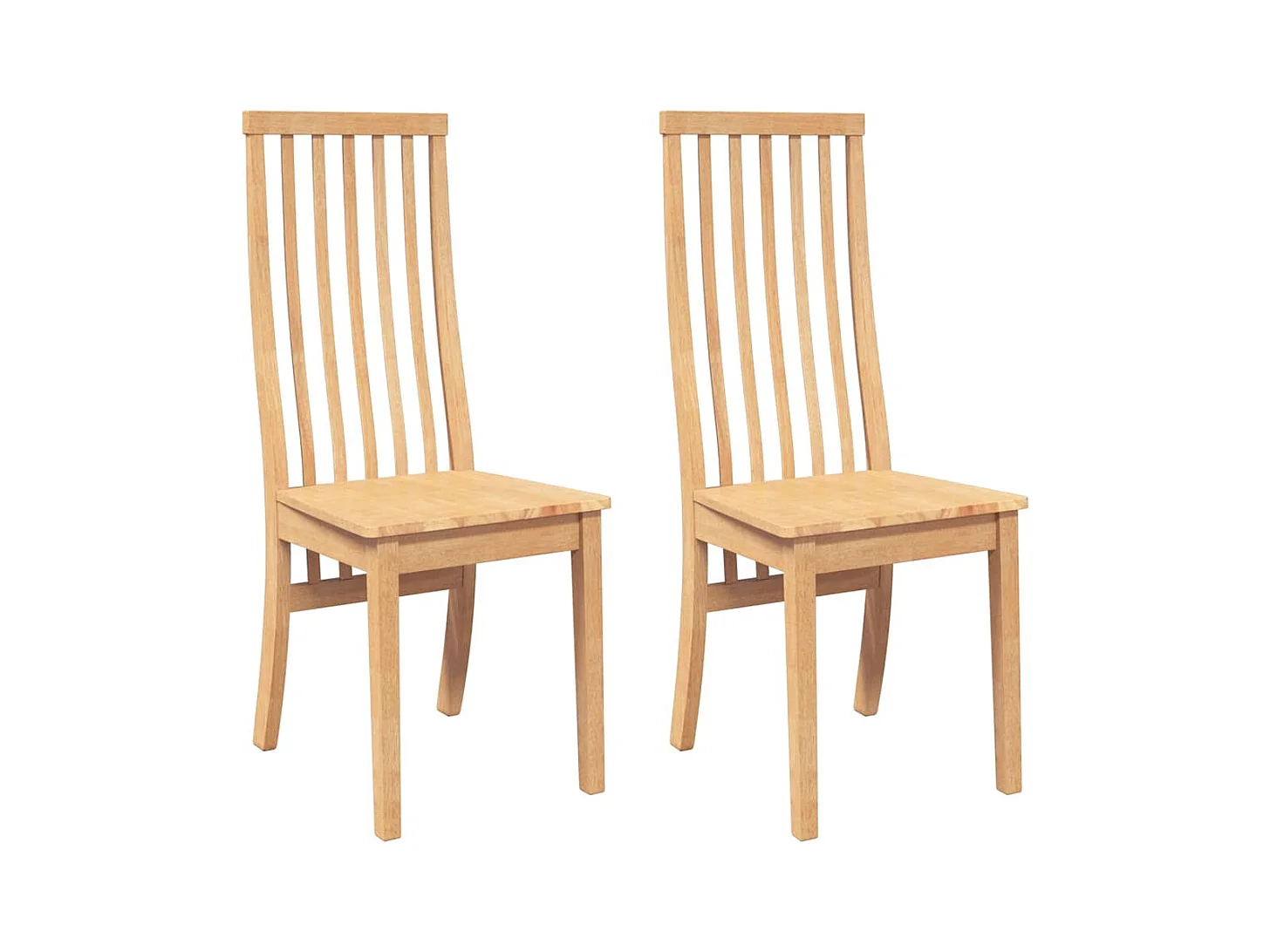Sedie da pranzo 2 pezzi in legno massello di gomma