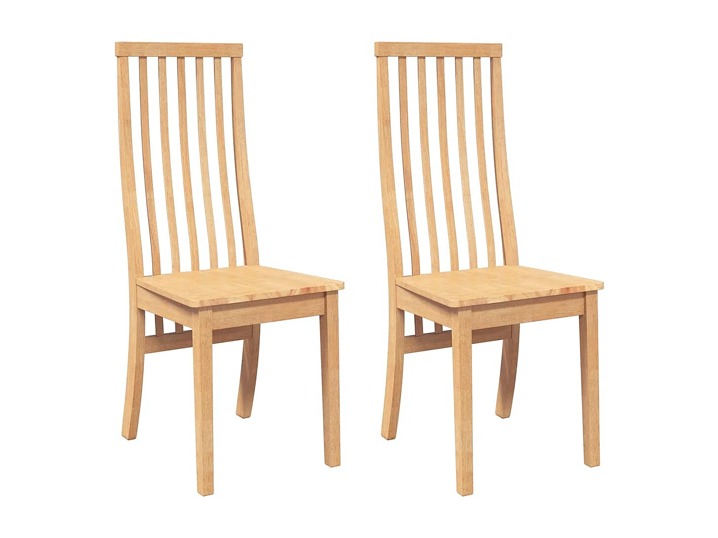 Sedie da pranzo 2 pezzi in legno massello di gomma