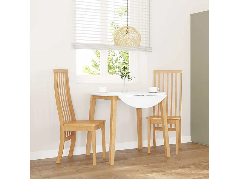 Chaises à manger 2 pcs bois massif caoutchouc