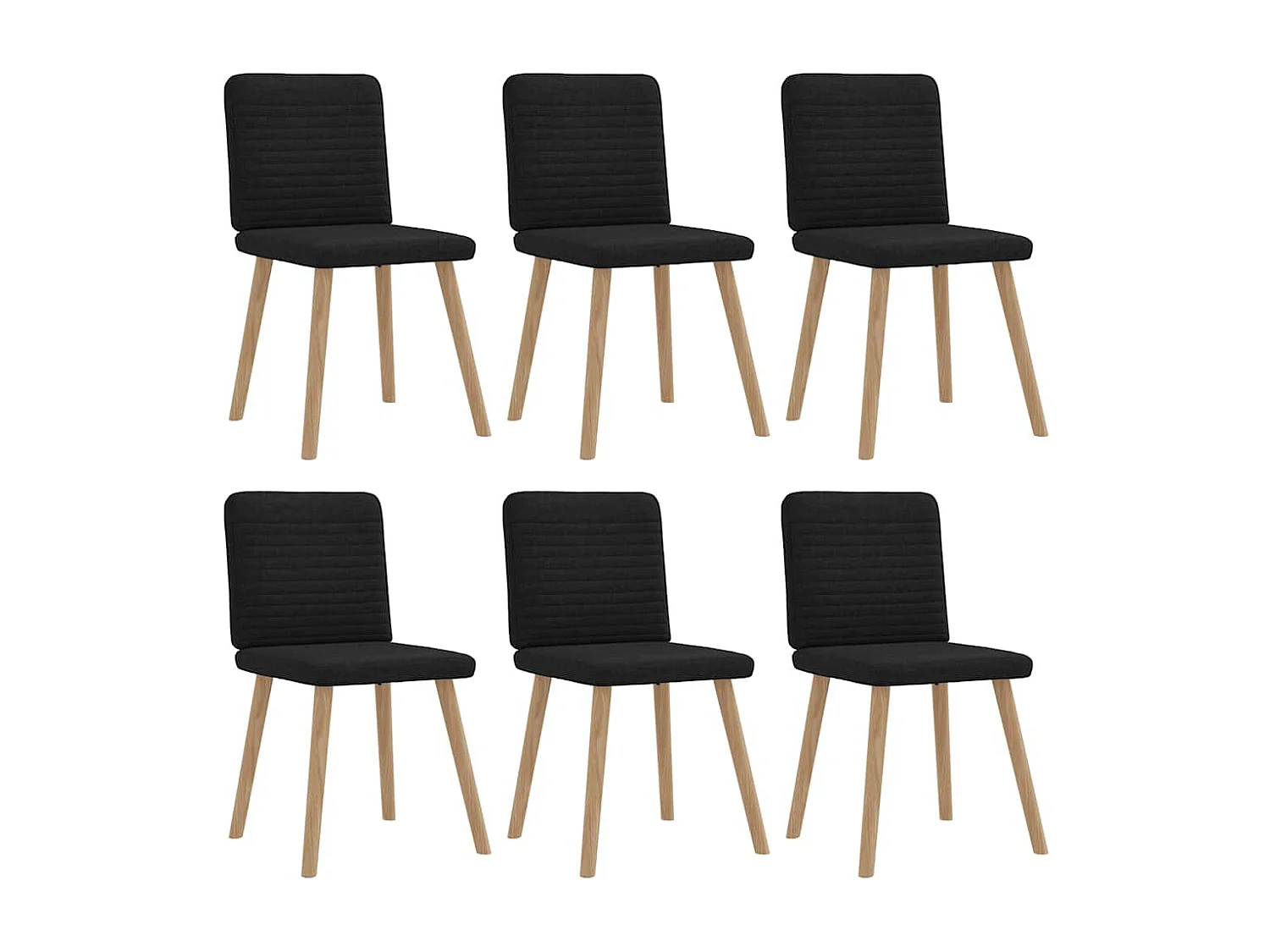 Eetkamerstoelen set van 6 zwarte stof