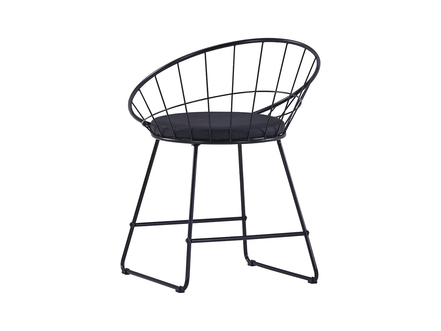 Chaises à manger similicuir lot de 6 noir acier